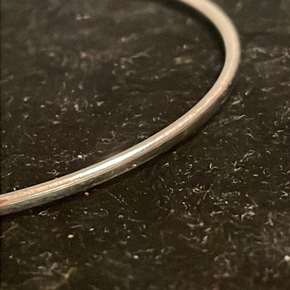 8” mixed metal Minimalist smooth polished silver tone stackable bangle bracelet - Picture 8 of 10